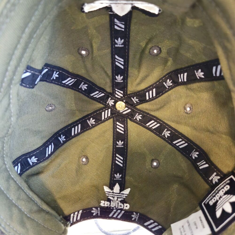 Adidas Trefoil Camo Hat Men's Adjustable Baseball Cap Green Brown Cotton OSFW - Picture 8 of 8